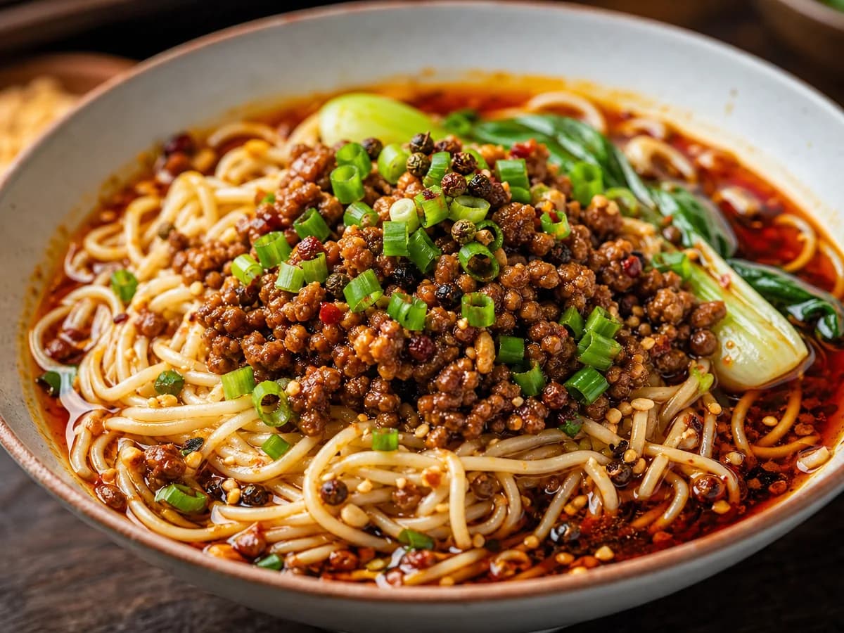 Dan dan noodles in Chengdu