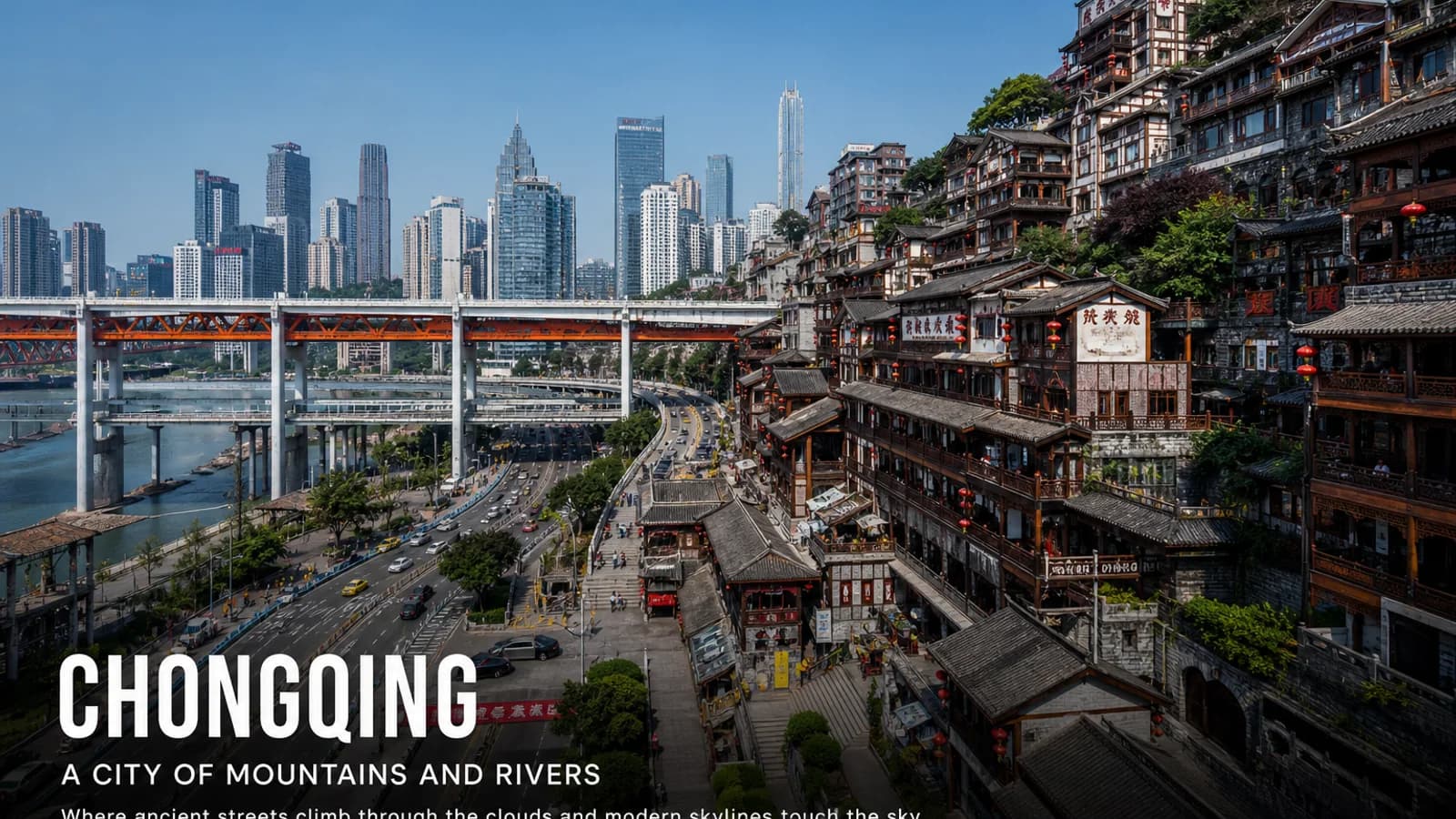 Vertical city walking in Chongqing