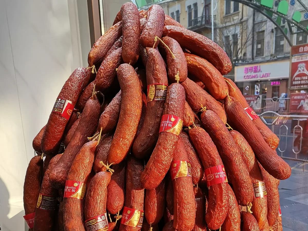 Harbin red sausage in Harbin