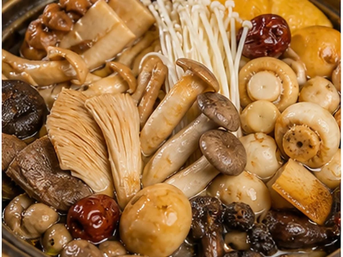 Wild-mushroom hotpot in Kunming