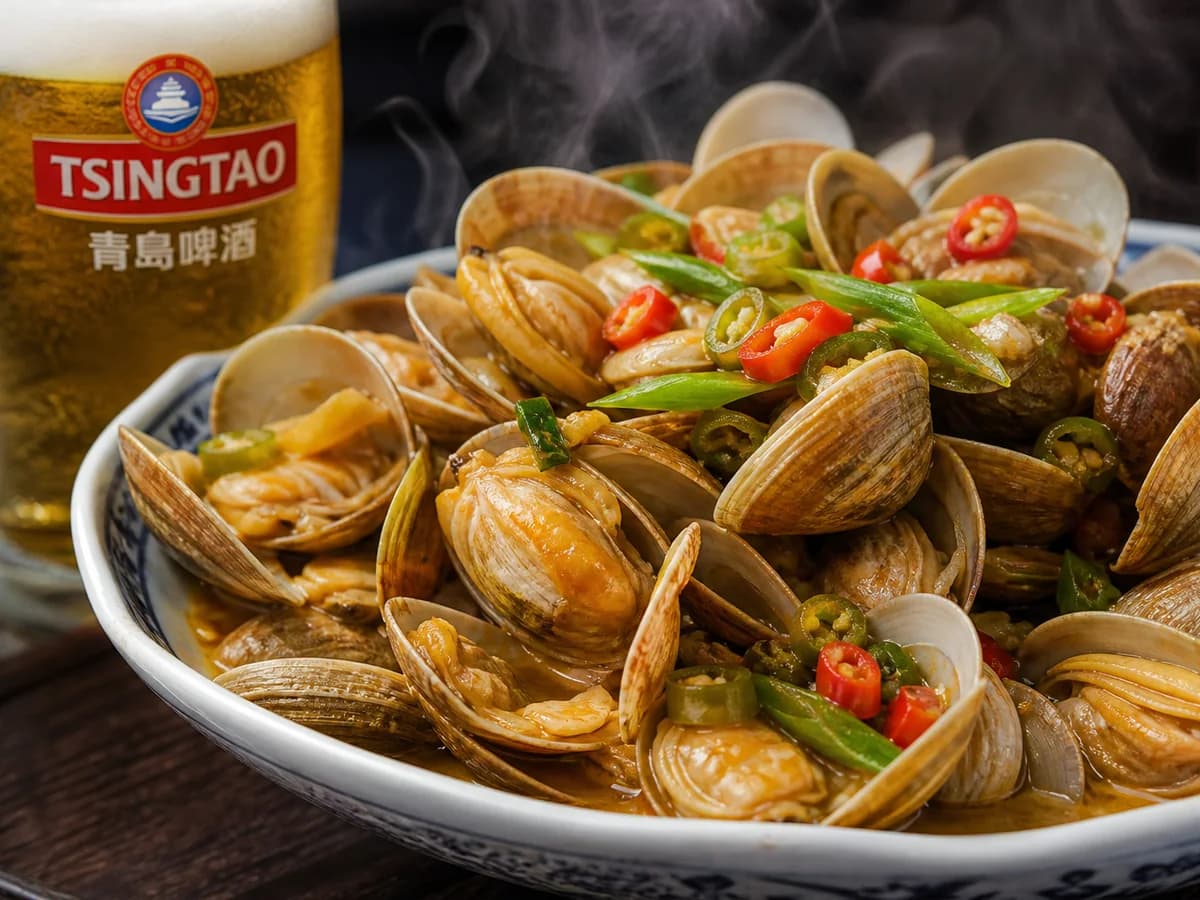 Clams with beer in Qingdao