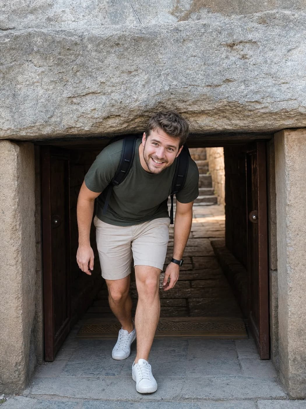 Traveler entering Han tomb